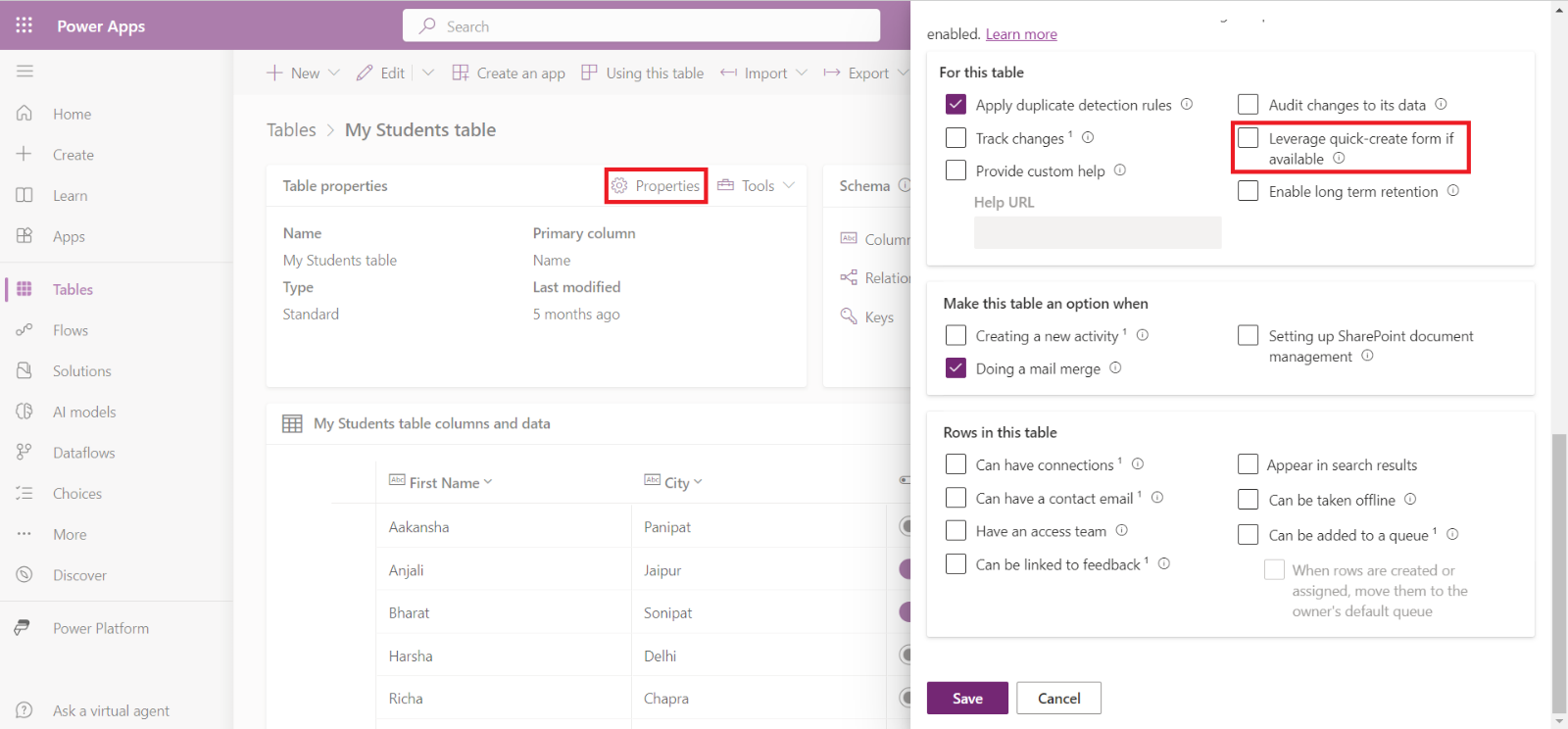 Forms in Model Driven Apps