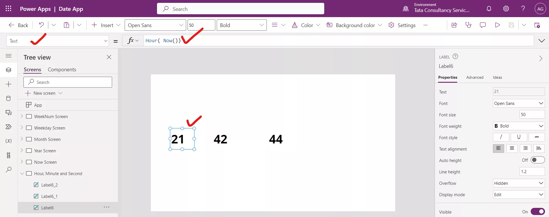 Hour Minute and Second functions in Canvas Power Apps