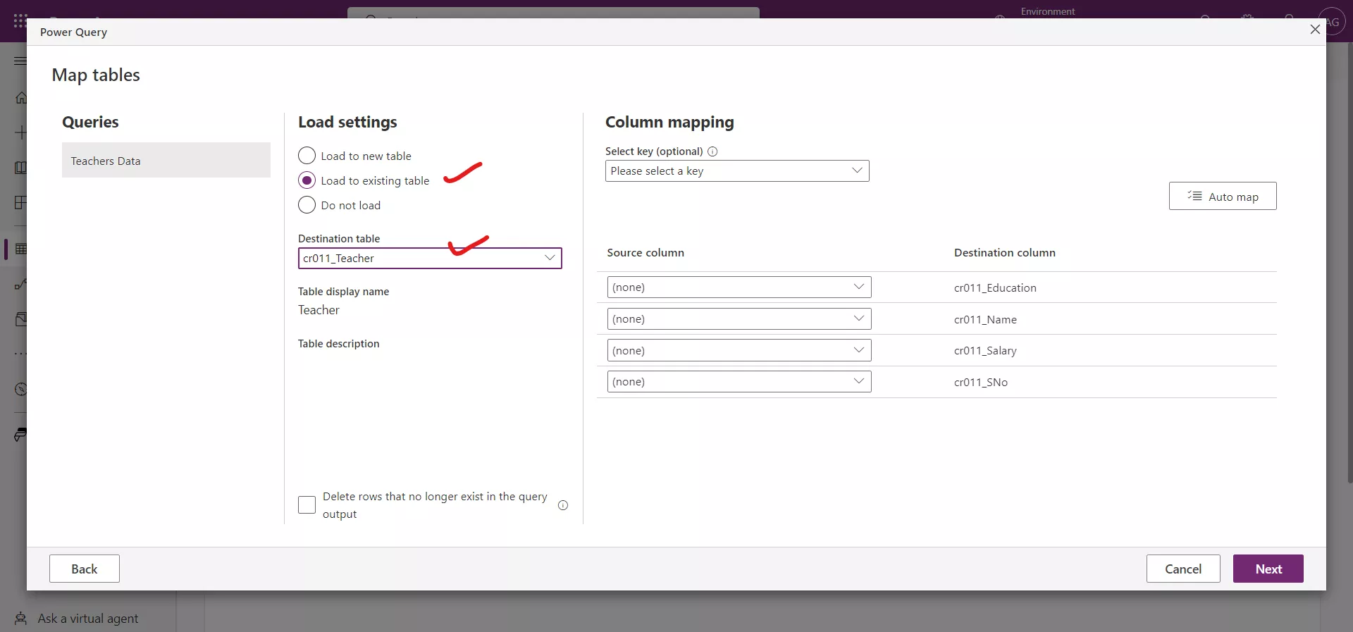 Import data into the Microsoft Dataverse Table