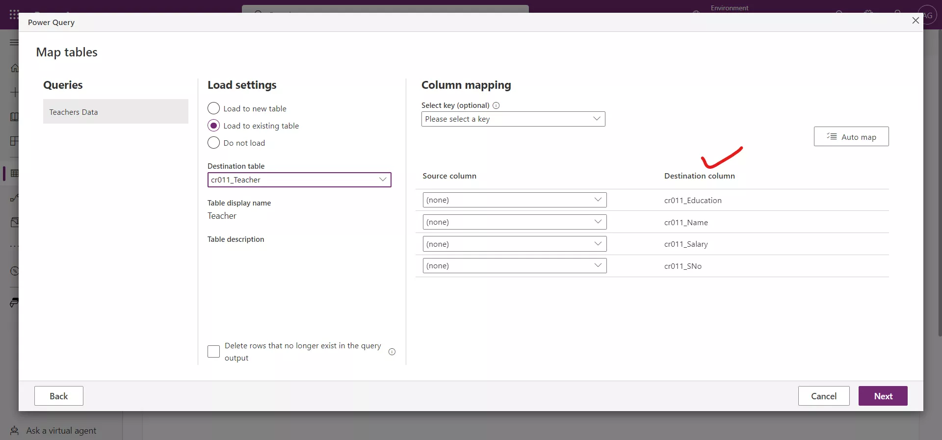 Import data into the Microsoft Dataverse Table