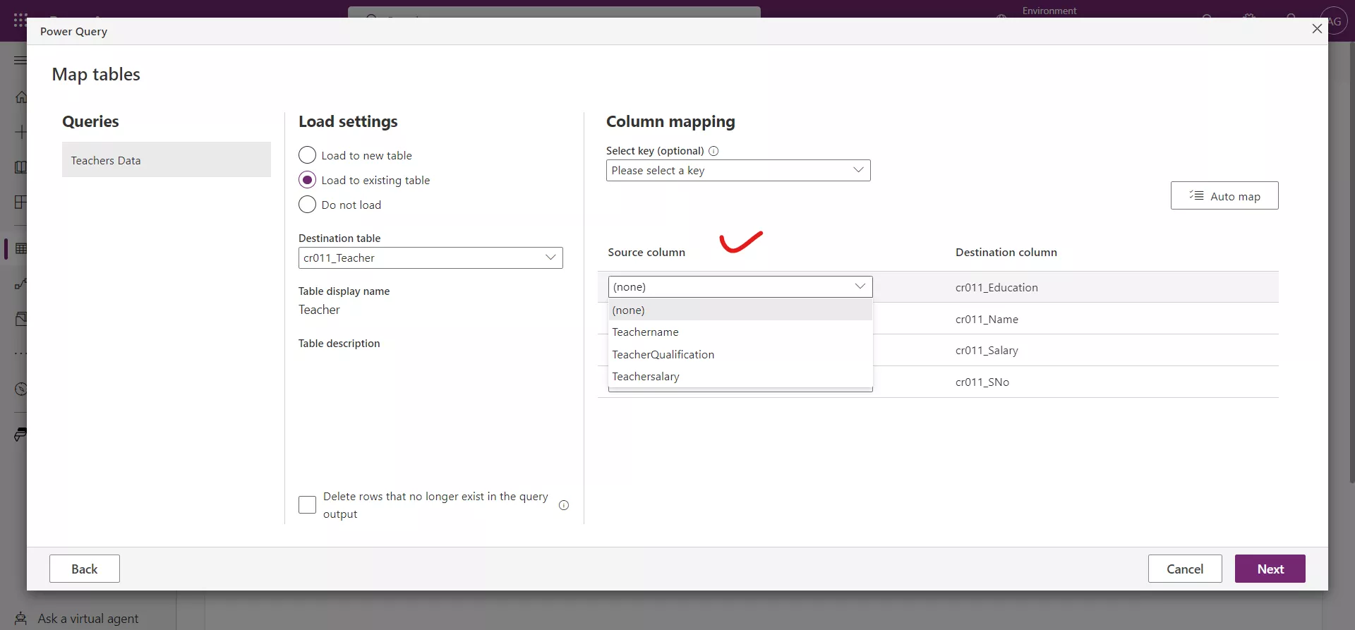 Import data into the Microsoft Dataverse Table