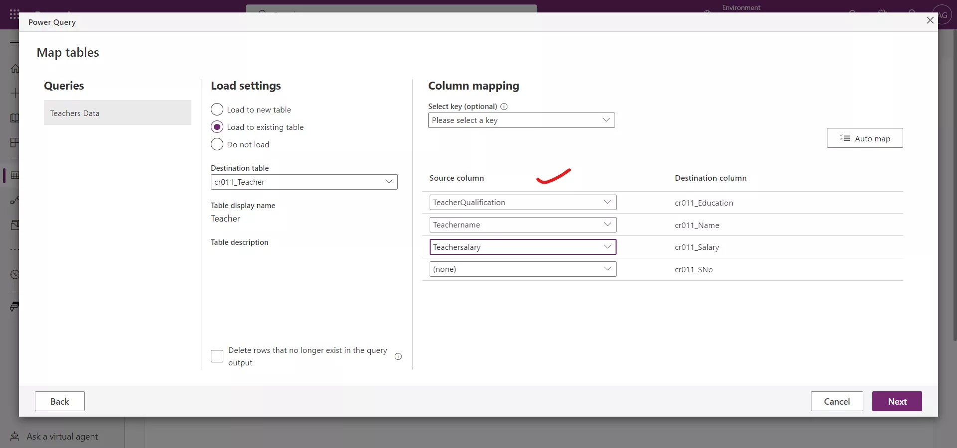 Import data into the Microsoft Dataverse Table