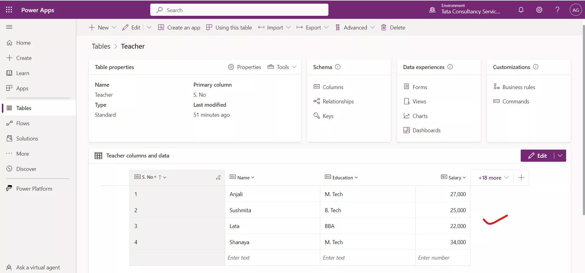 Import data into the Microsoft Dataverse Table