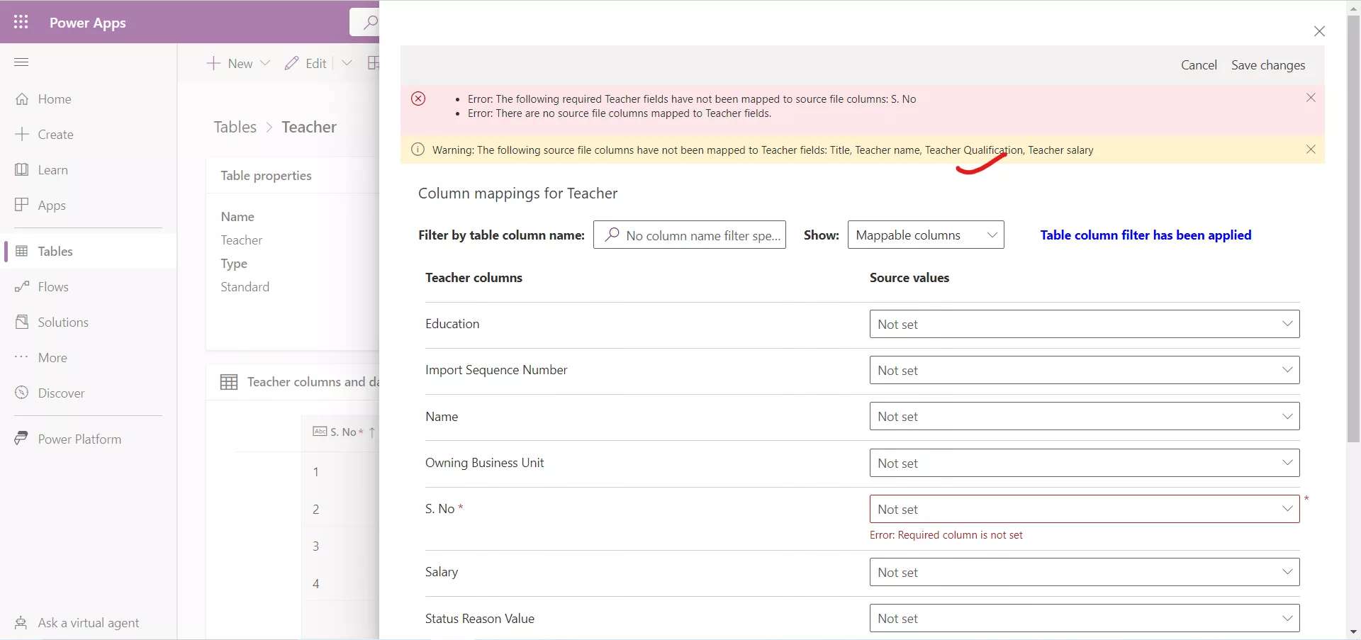 Import data into the Microsoft Dataverse Table