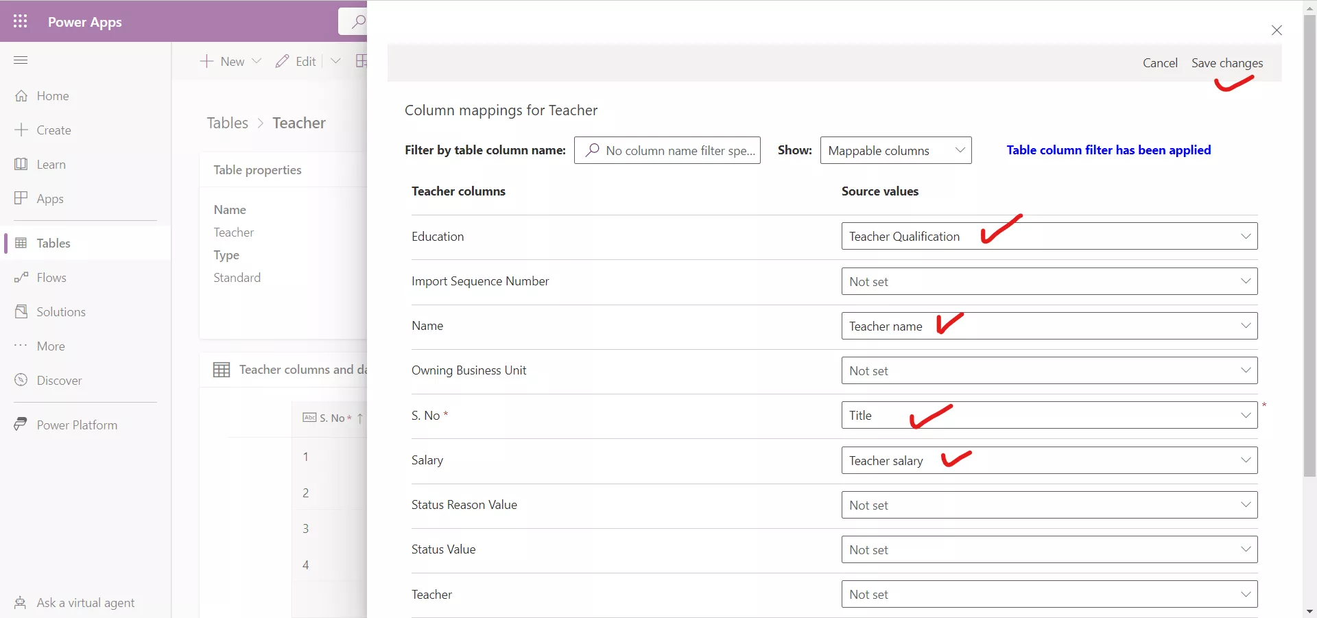 Import data into the Microsoft Dataverse Table