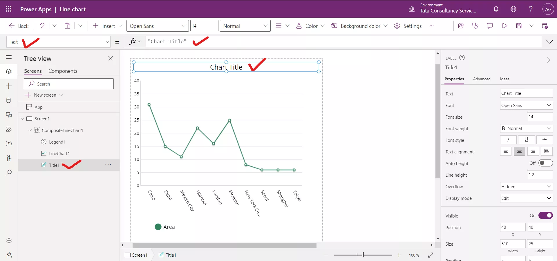 Line chart in Power Apps