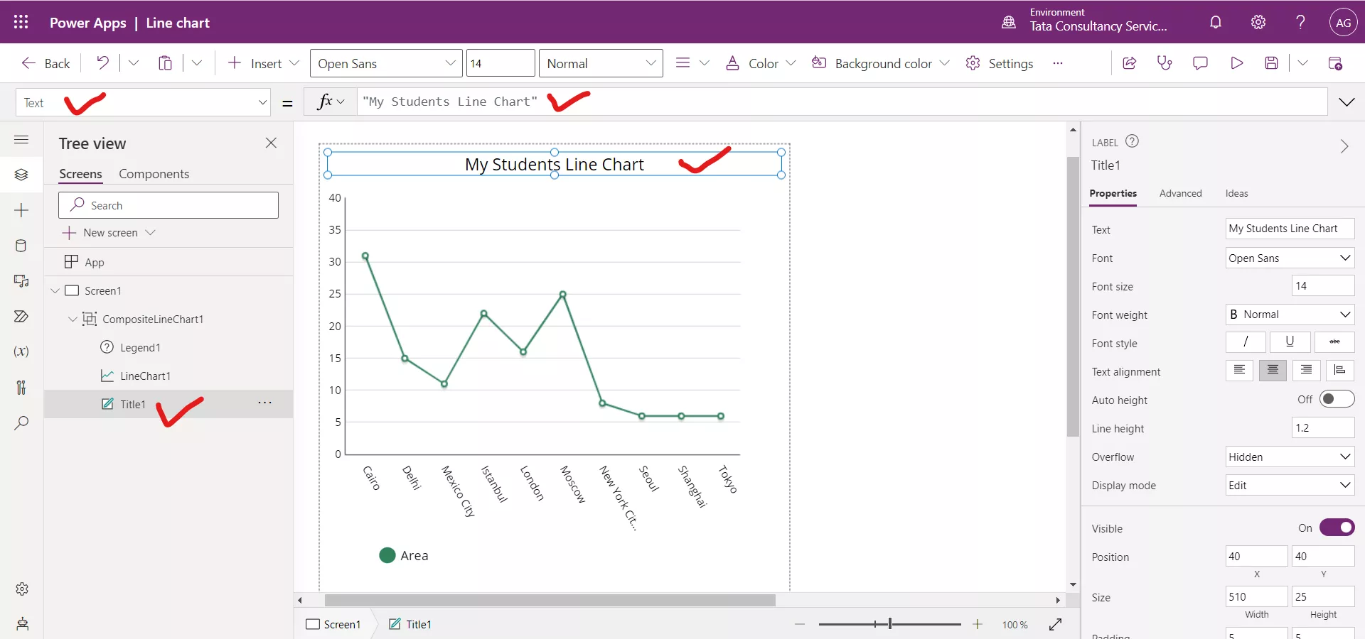 Line chart in Power Apps