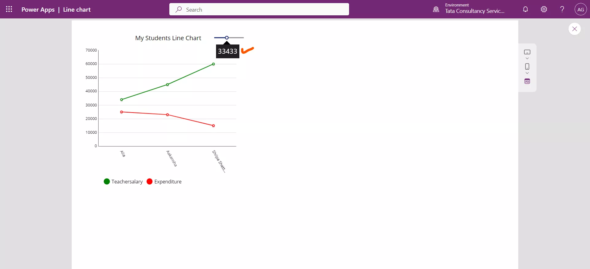 Line chart in Power Apps