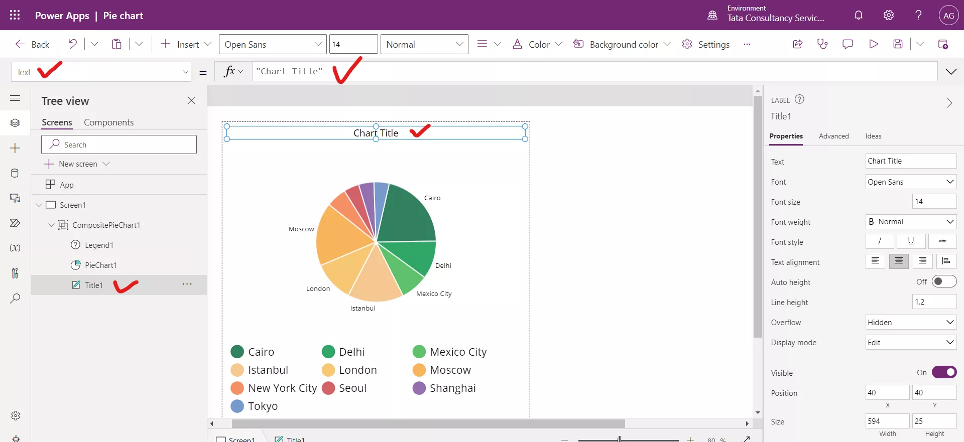 Pie chart in Power Apps