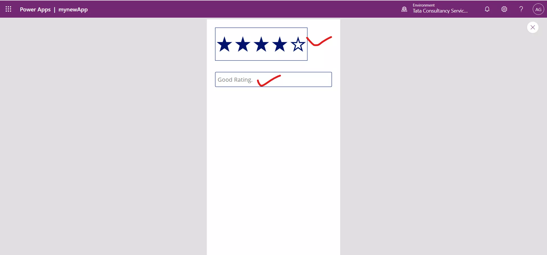 Rating control in Power Apps