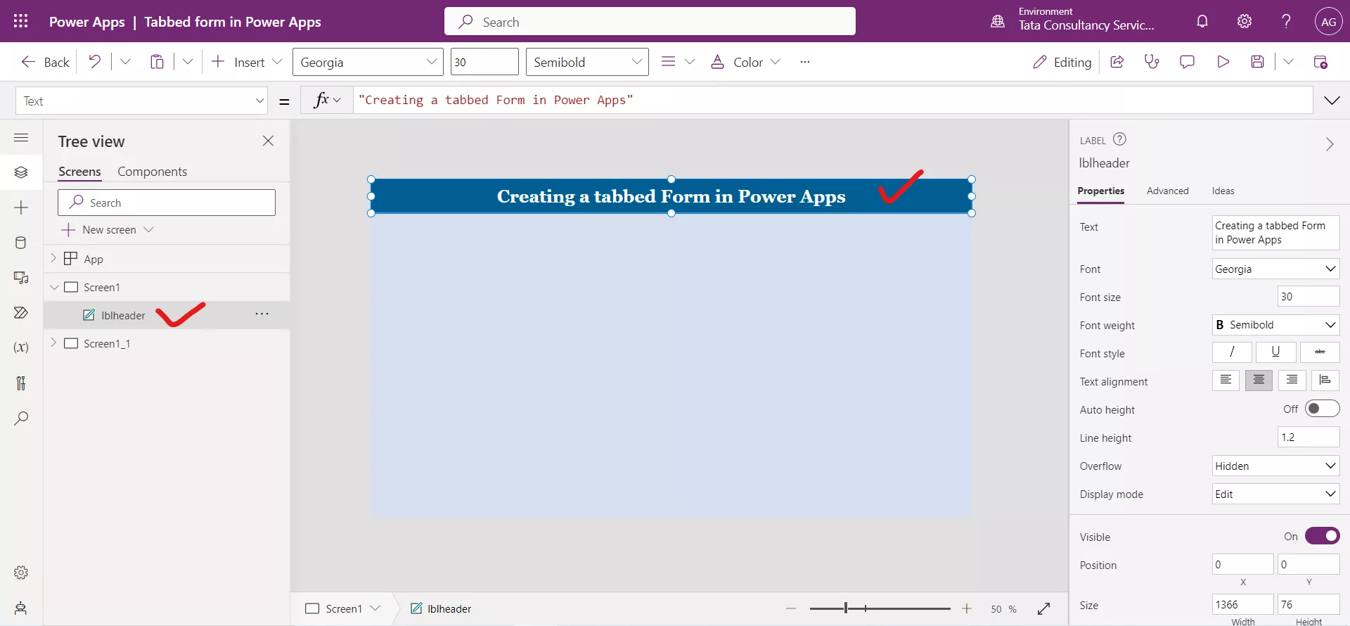 Tabbed Form in Power Apps