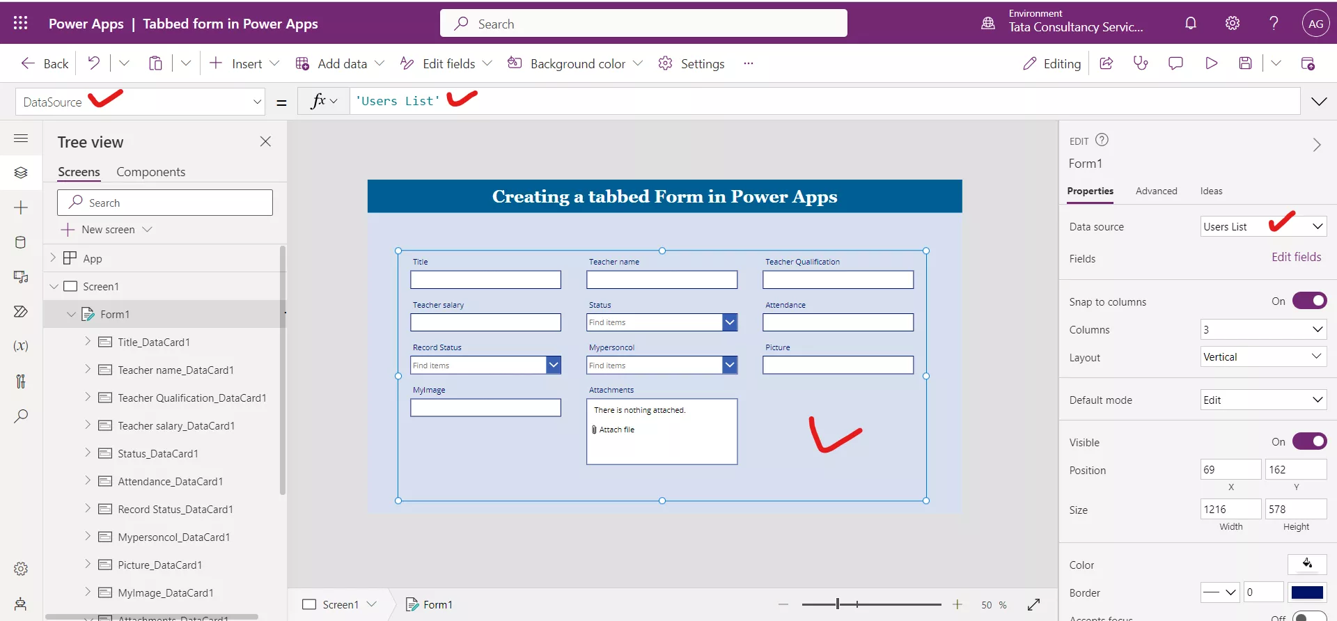 Tabbed Form in Power Apps