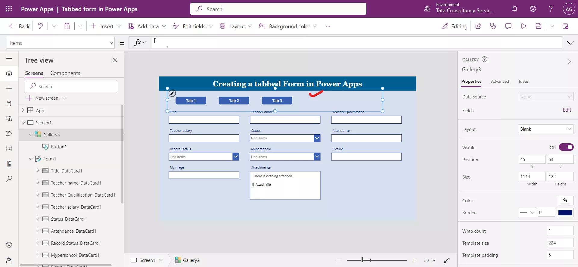 Tabbed Form in Power Apps