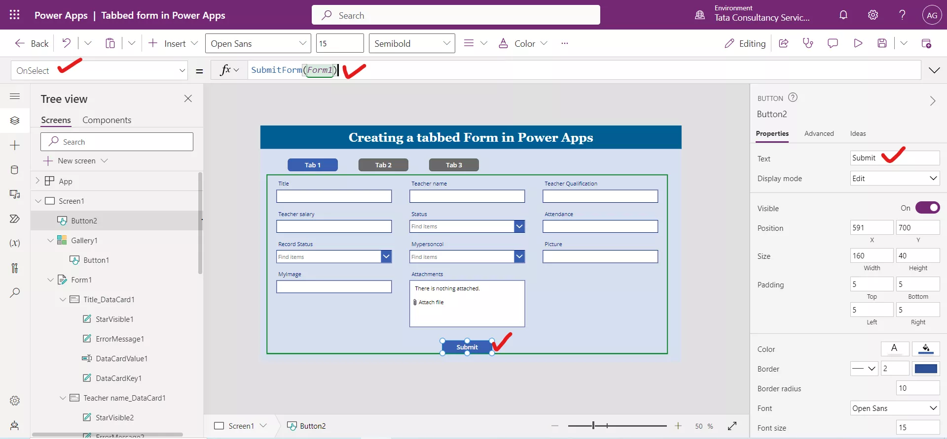 Tabbed Form in Power Apps