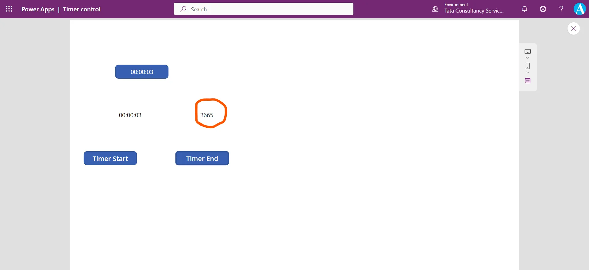 Timer control in Power Apps