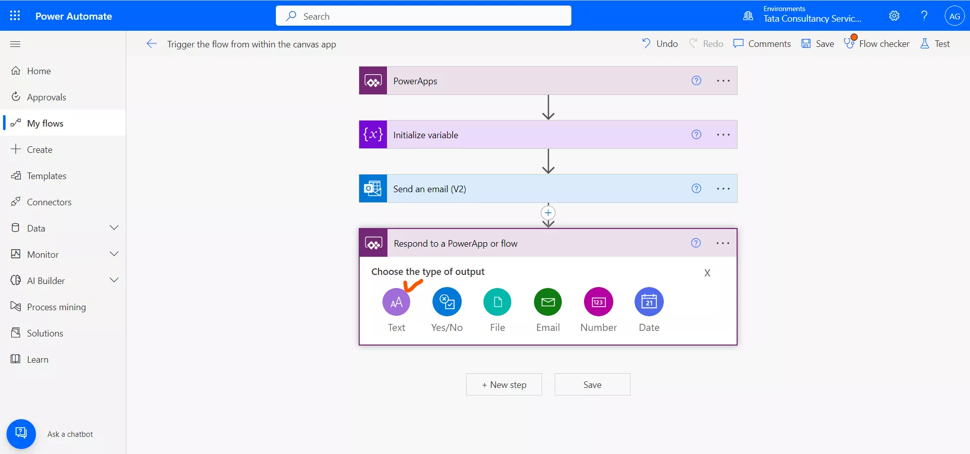 Trigger the flow from Power Apps