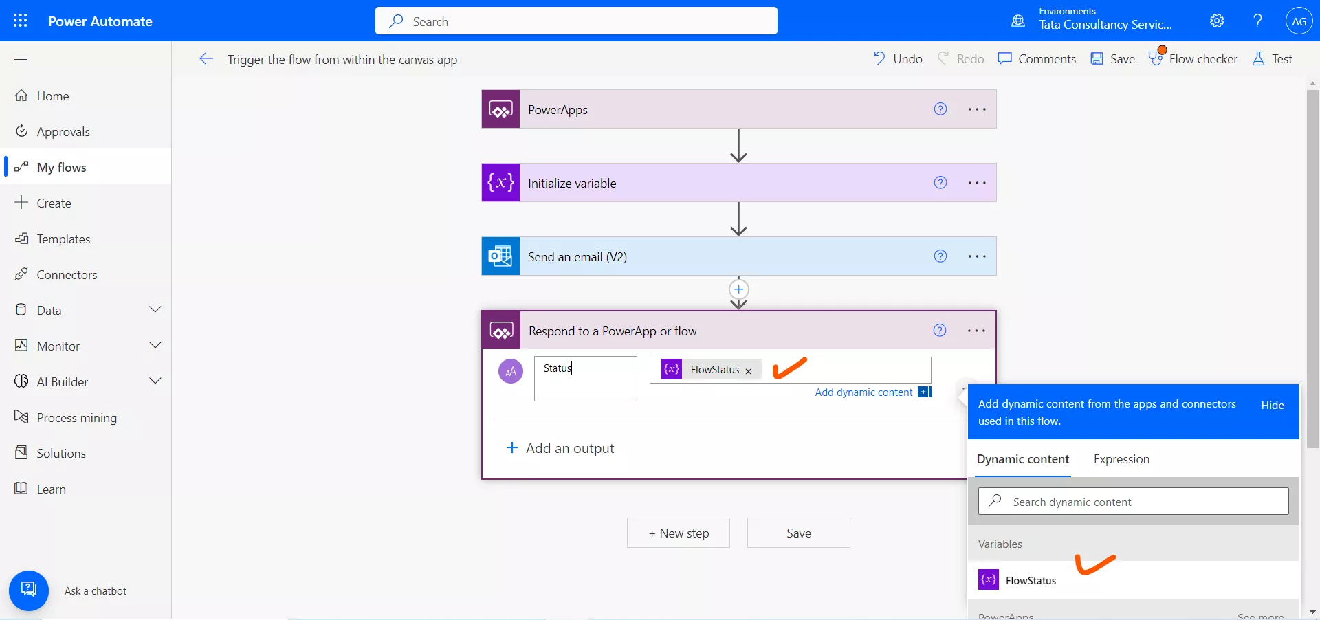 Trigger the flow from Power Apps