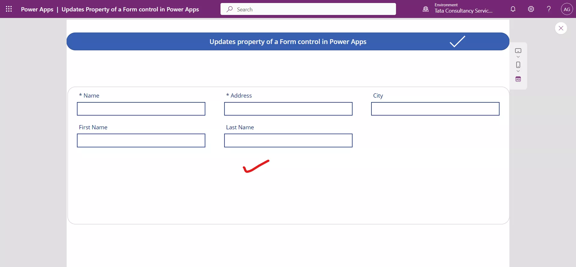 Form control in Power Apps