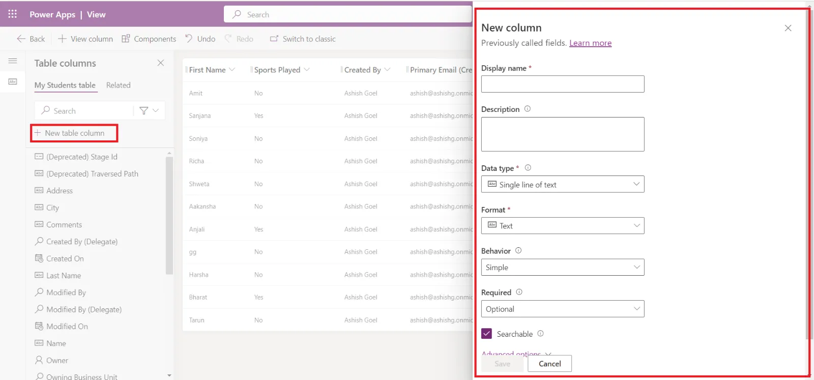 Views in Dataverse