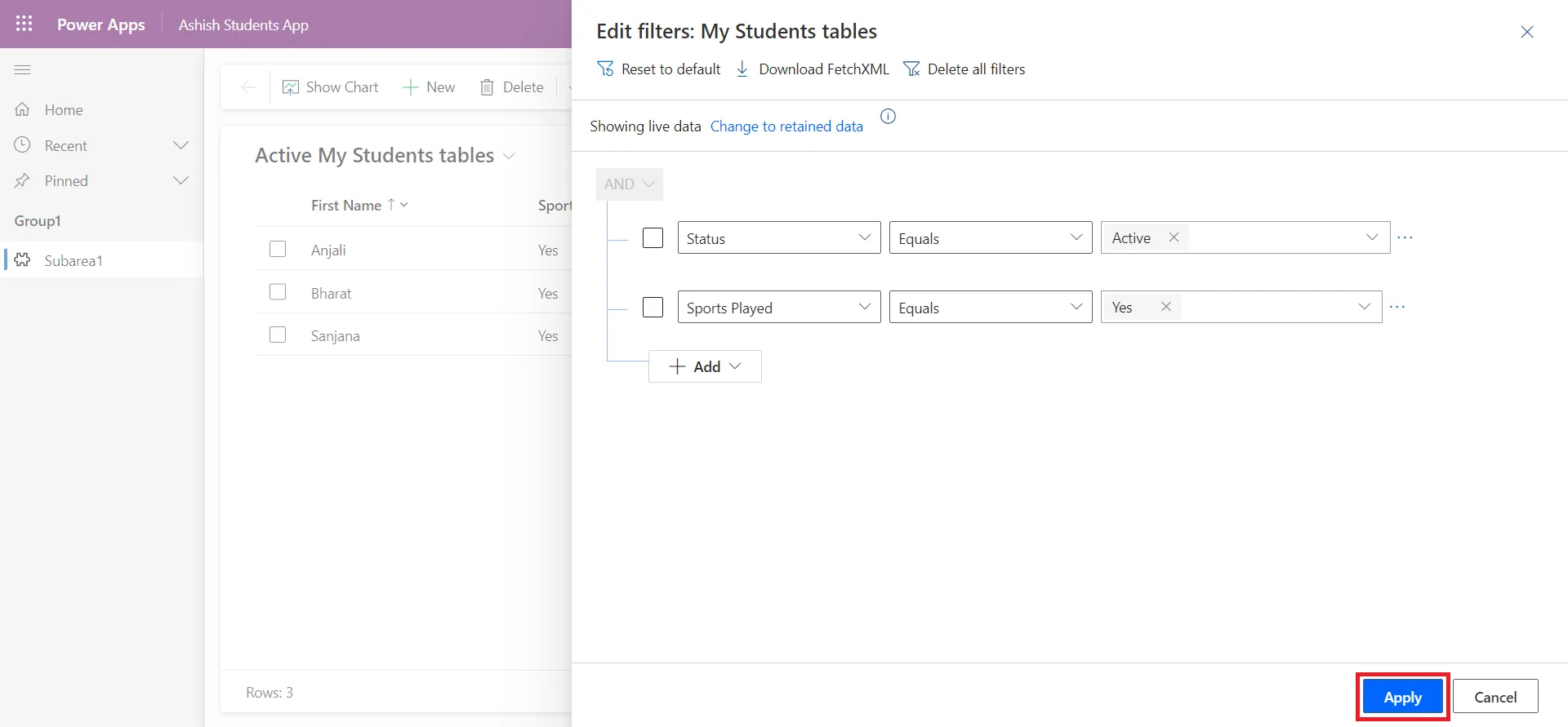 Views in Dataverse