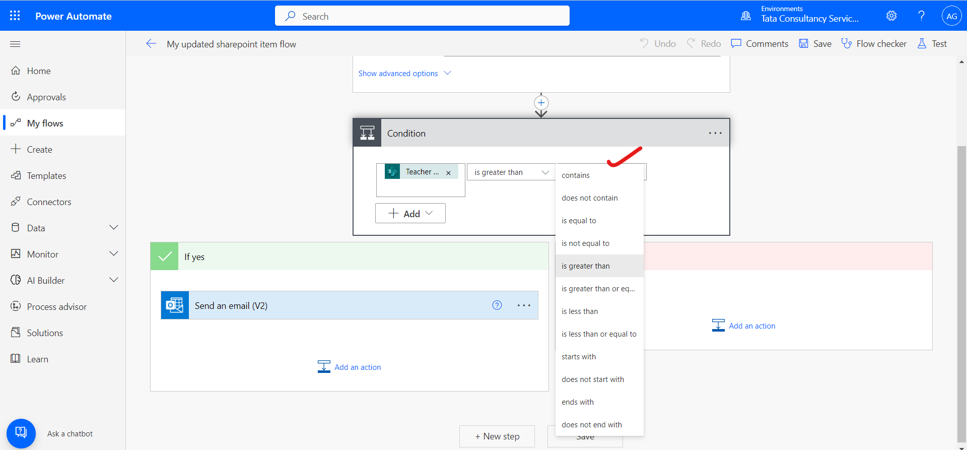 Add a condition to a Power Automate flow