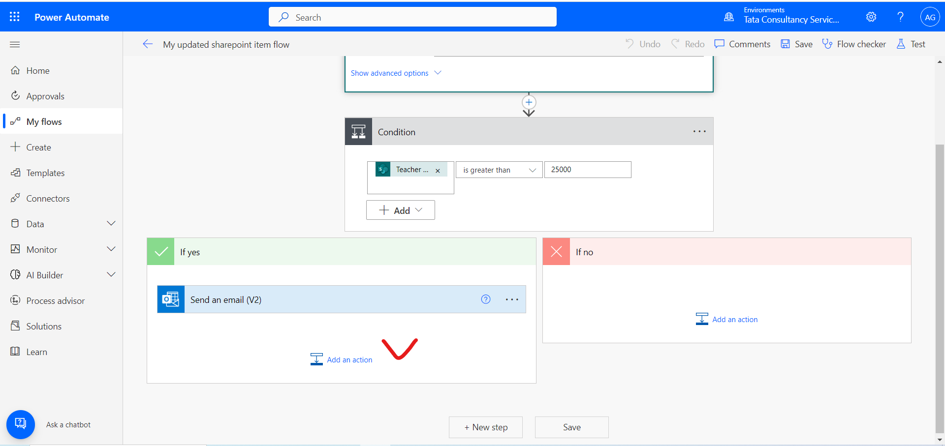 Add a condition to a Power Automate flow