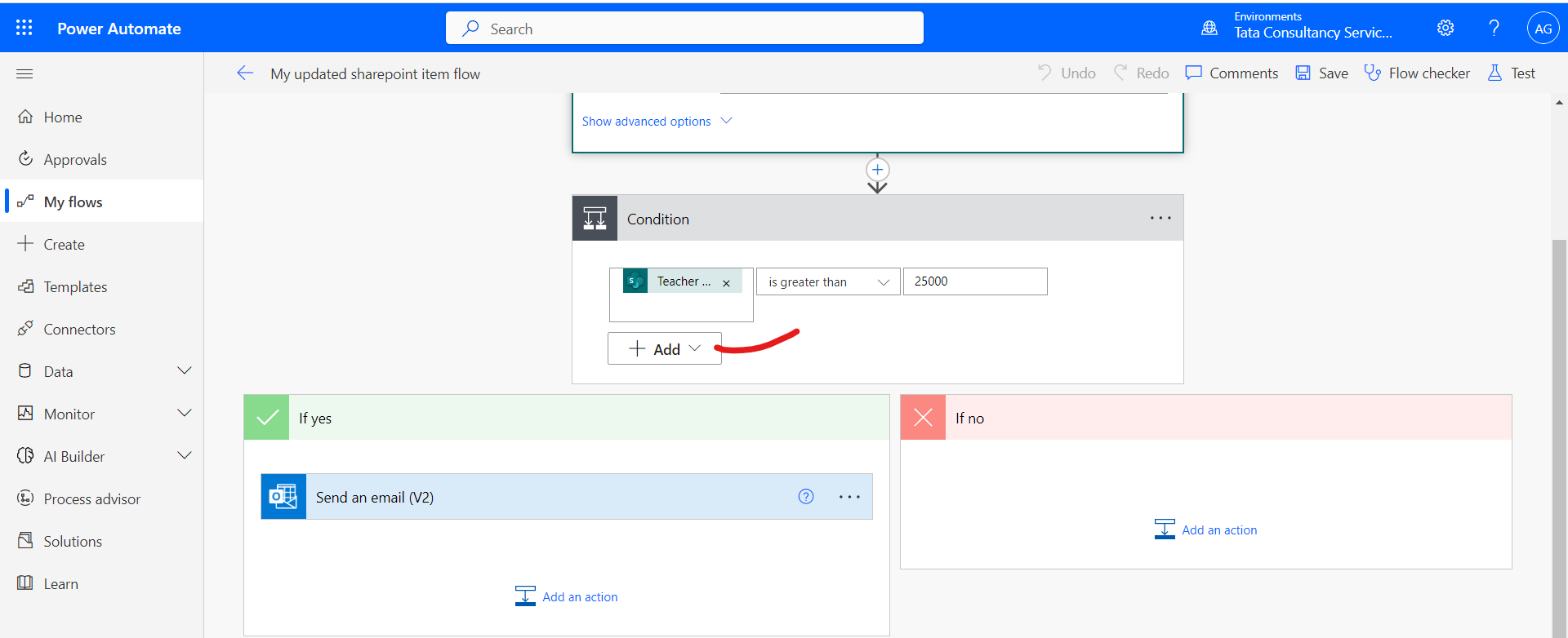 Add a condition to a Power Automate flow