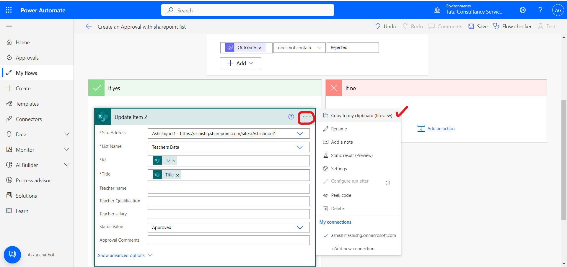 Create an Approval Flow with SharePoint list