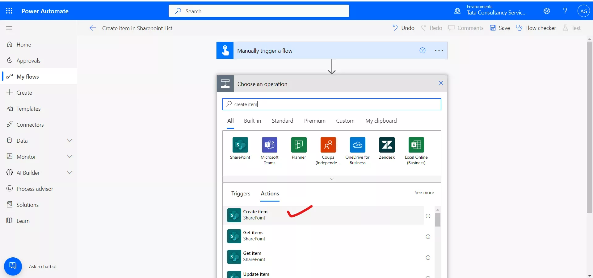 Create item in Sharepoint list using Power Automate