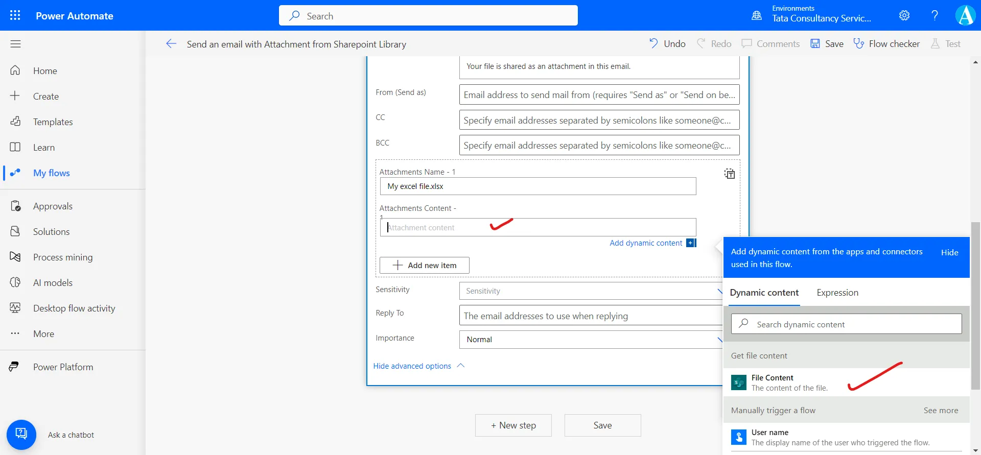 Send an email with Attachment from Sharepoint Library