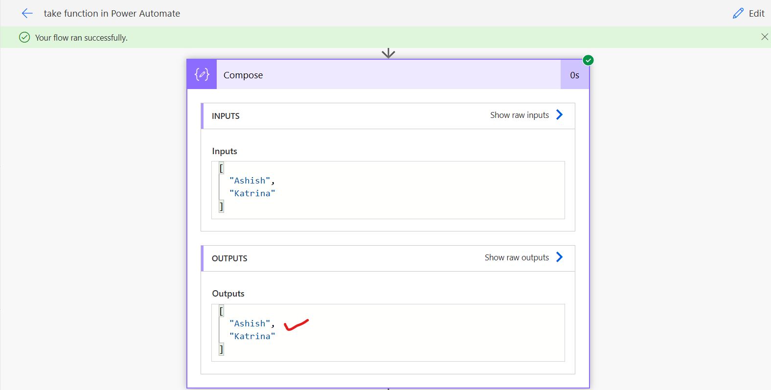 take function in Power Automate