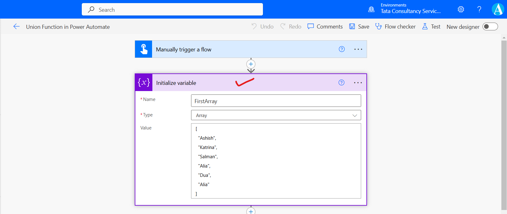 union function in Power Automate