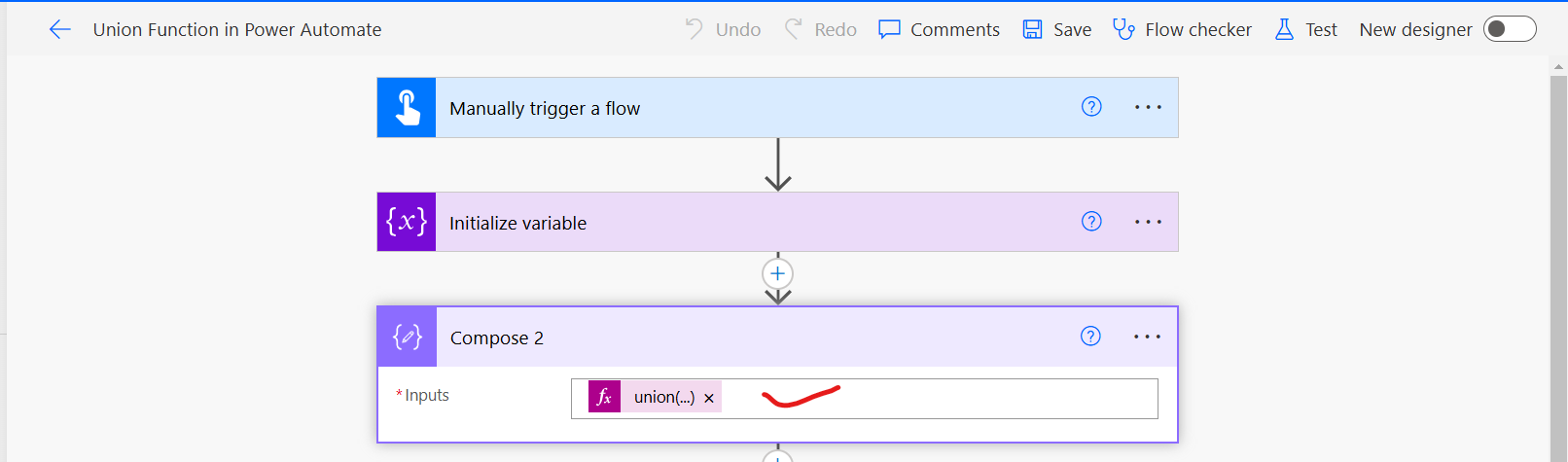 union function in Power Automate