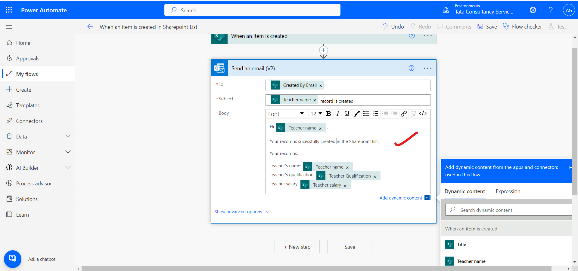 Trigger Power Automate When an Item is created in Sharepoint List