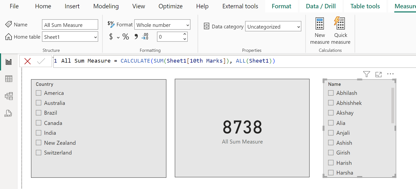 ALL dax function in Power BI ALL dax function in Power BI