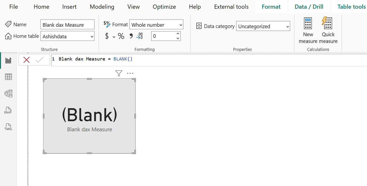 BLANK dax function in Power BI BLANK dax function in Power BI