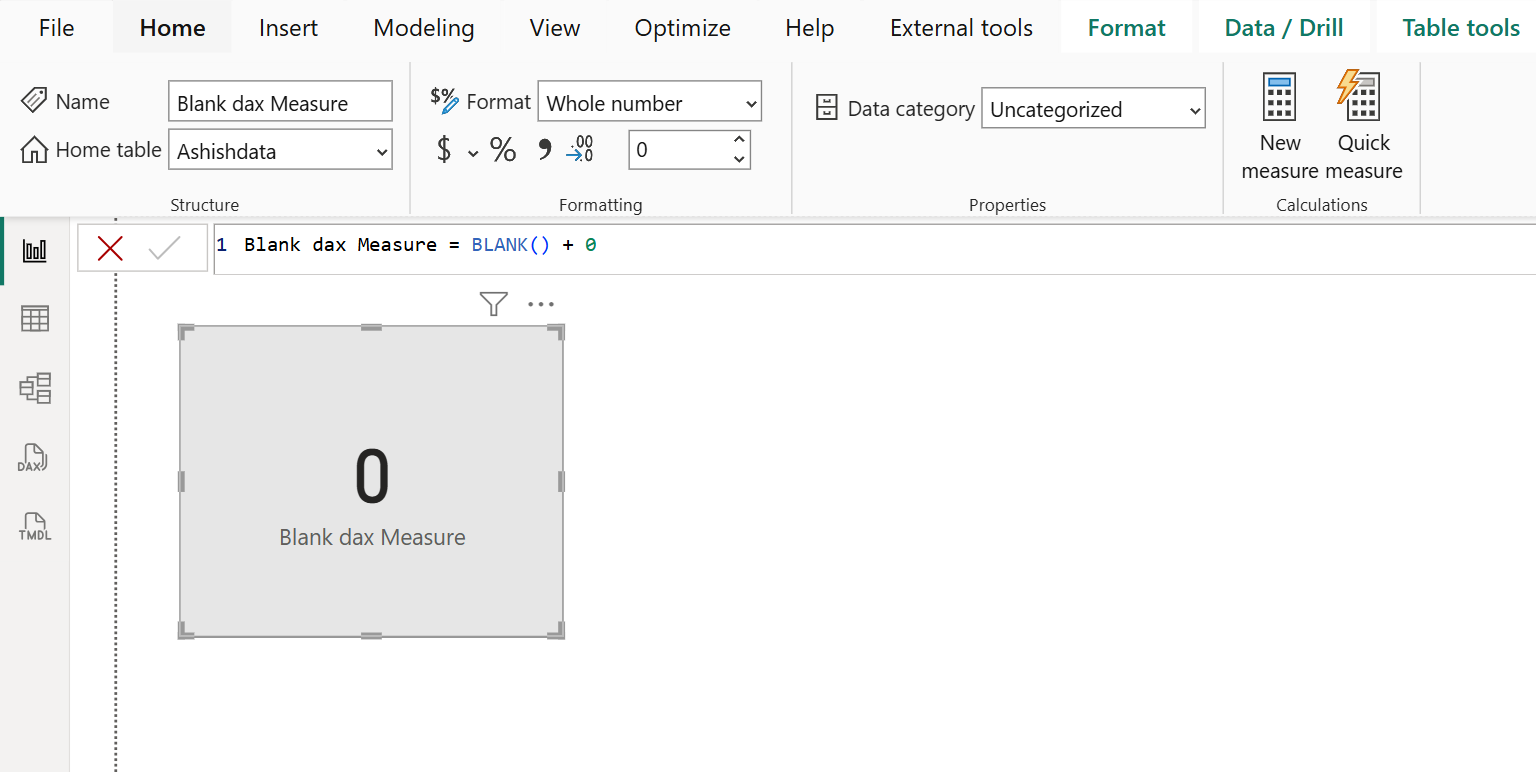 BLANK dax function in Power BI BLANK dax function in Power BI