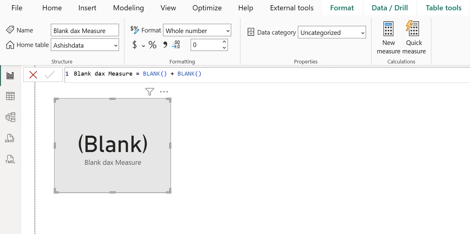 BLANK dax function in Power BI BLANK dax function in Power BI