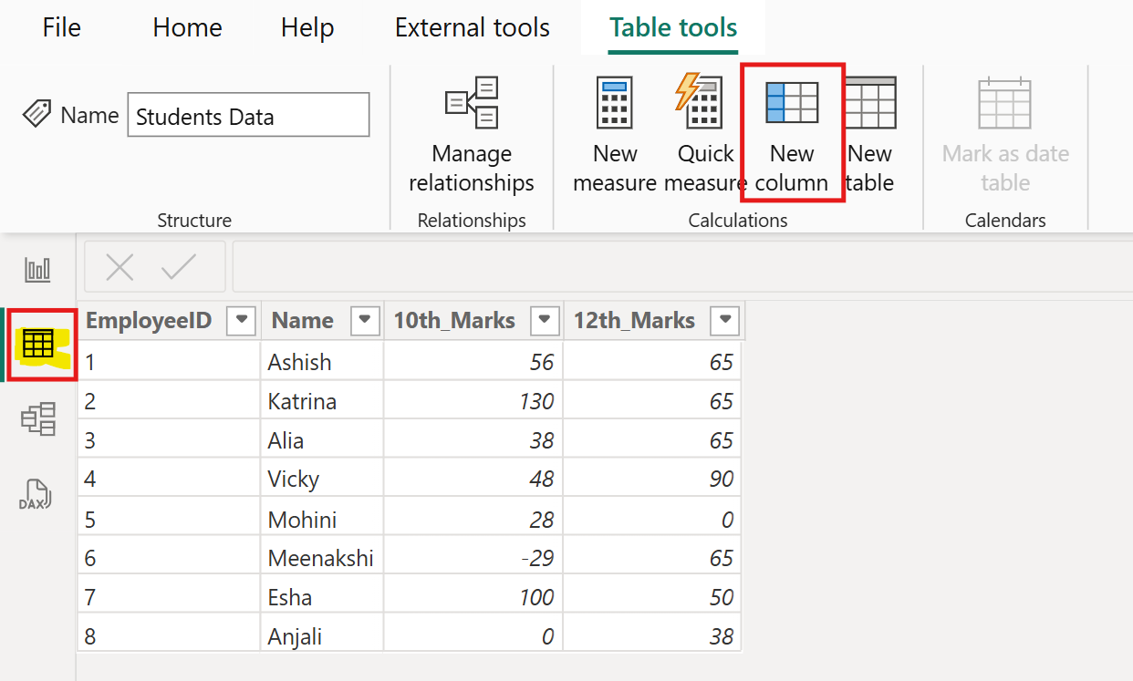 Calculated columns in Power BI Calculated columns in Power BI