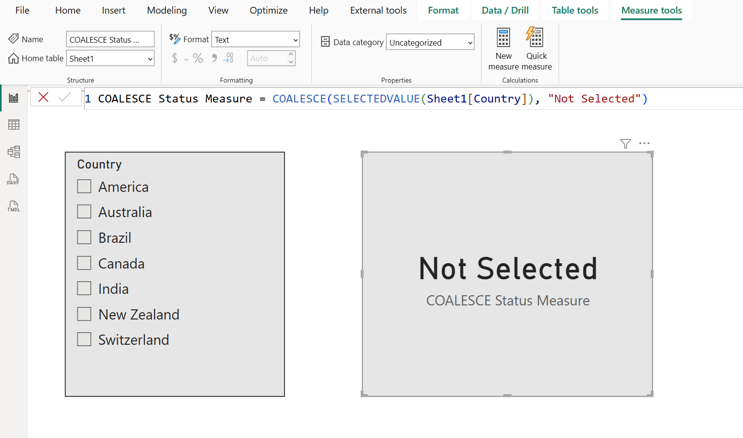 COALESCE dax function in Power BI COALESCE dax function in Power BI