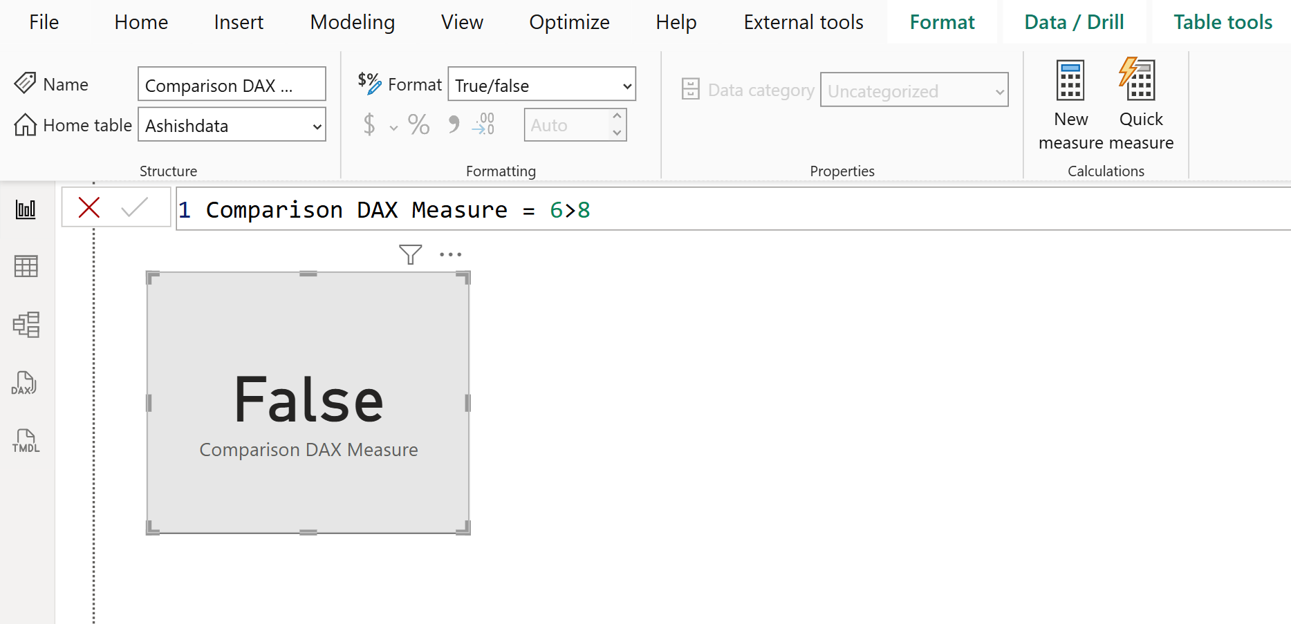 Comparison DAX operator in Power BI Comparison DAX operator in Power BI