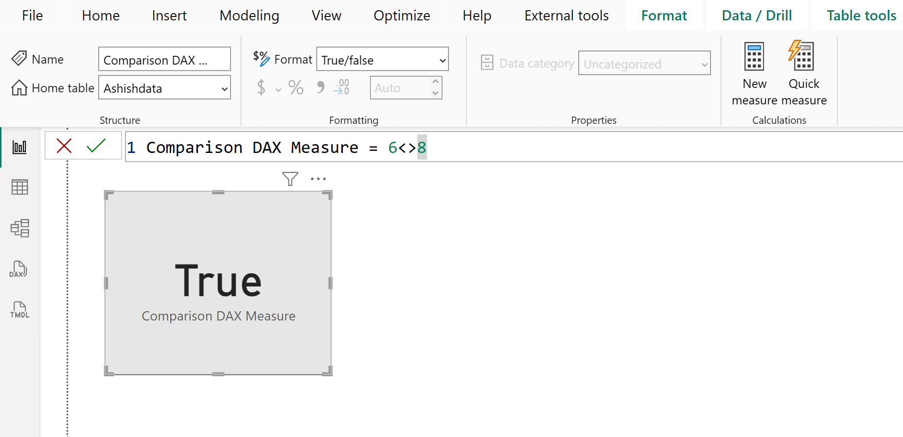 Comparison DAX operator in Power BI Comparison DAX operator in Power BI