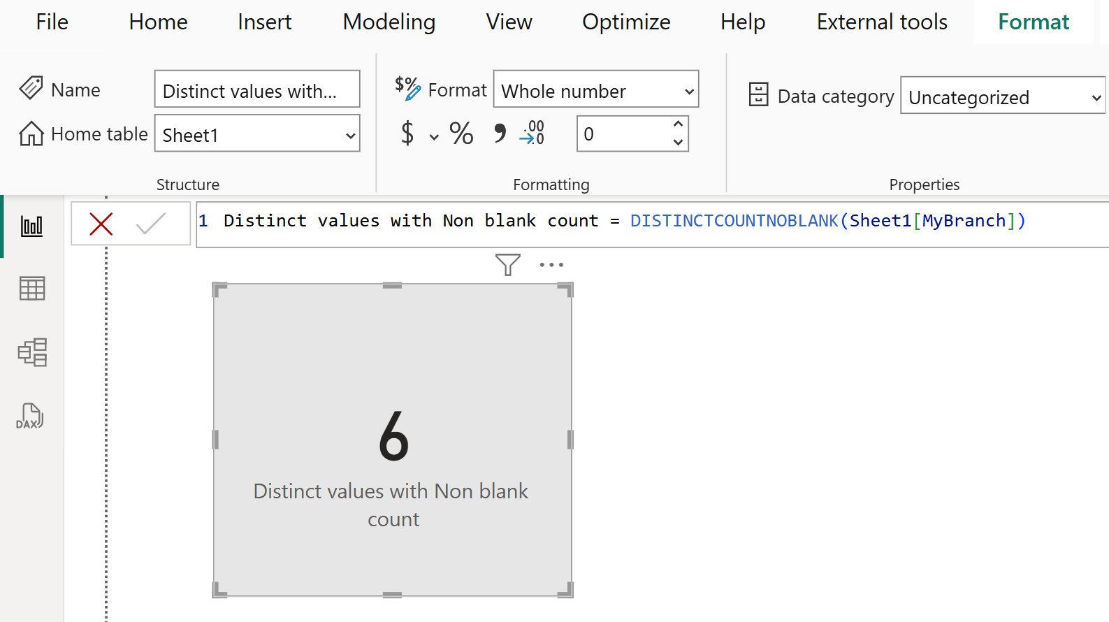 DISTINCTCOUNTNOBLANK dax function in Power BI DISTINCTCOUNTNOBLANK dax function in Power BI
