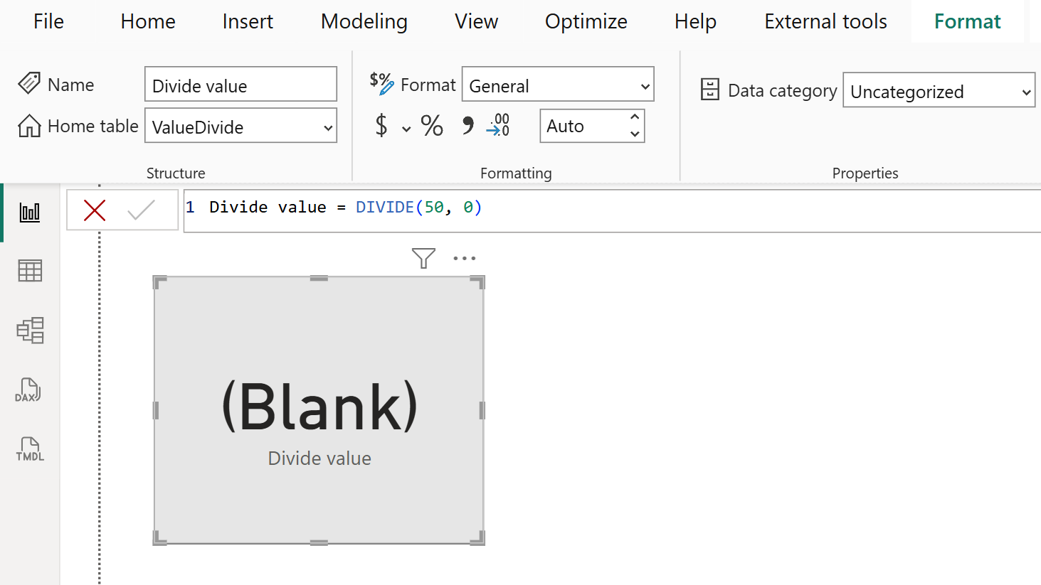 DIVIDE dax function in Power BI