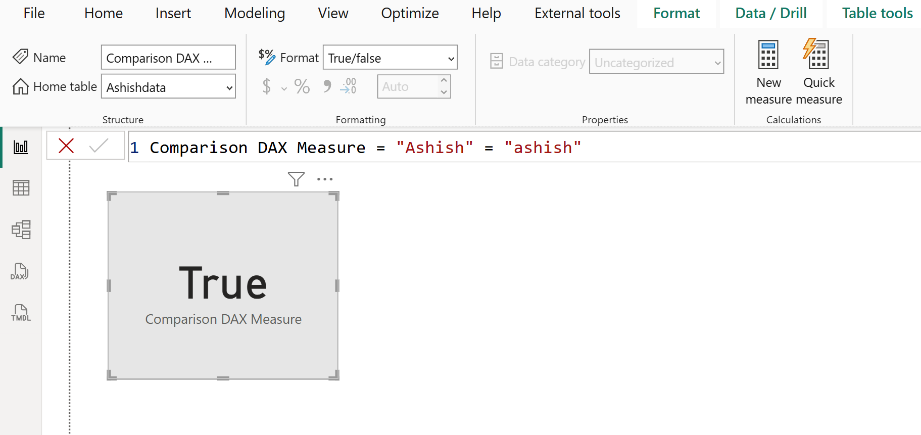 EXACT dax function in Power BI EXACT dax function in Power BI