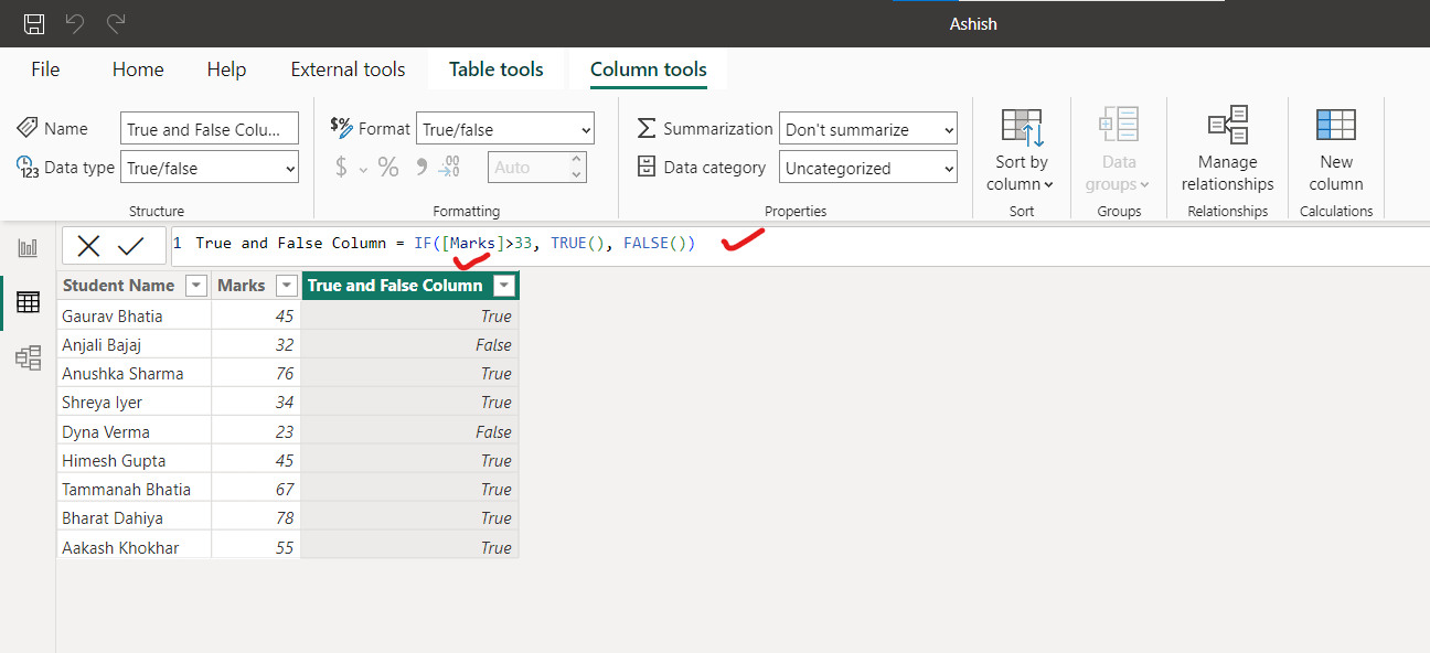 FALSE dax function in Power BI FALSE dax function in Power BI