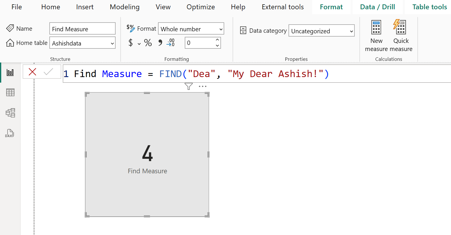 FIND dax function in Power BI