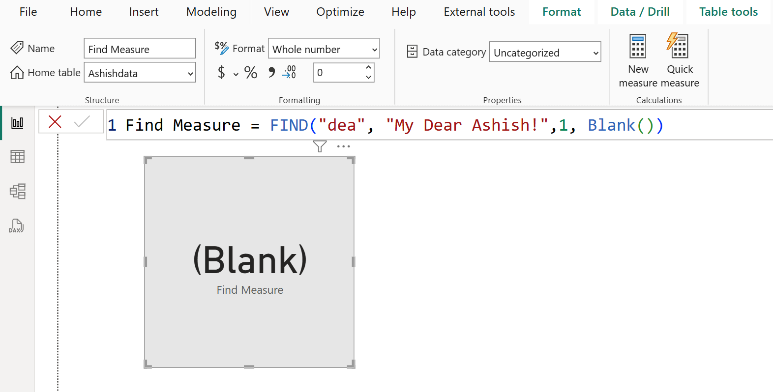 FIND dax function in Power BI