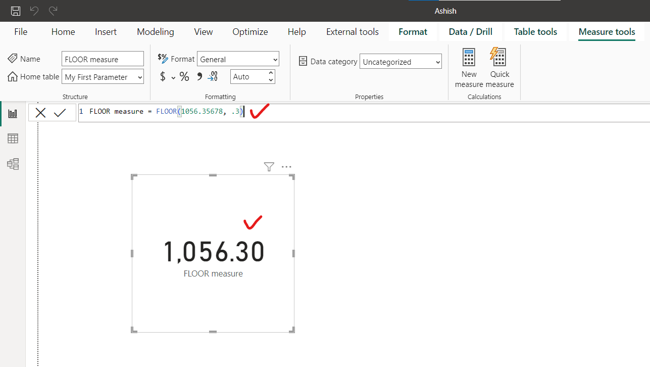 FLOOR dax function in Power BI