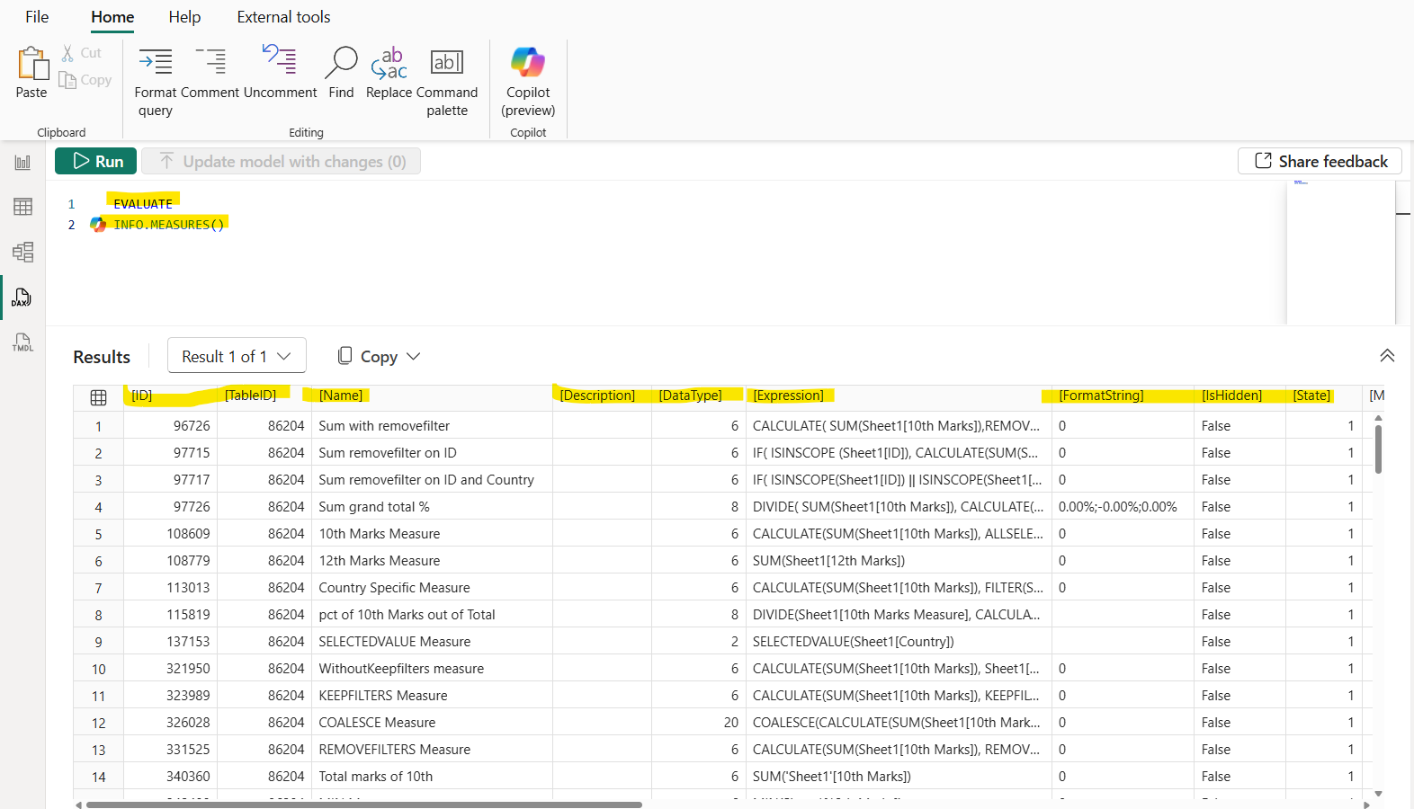 INFO.MEASURES DAX function in Power BI INFO.MEASURES DAX function in Power BI